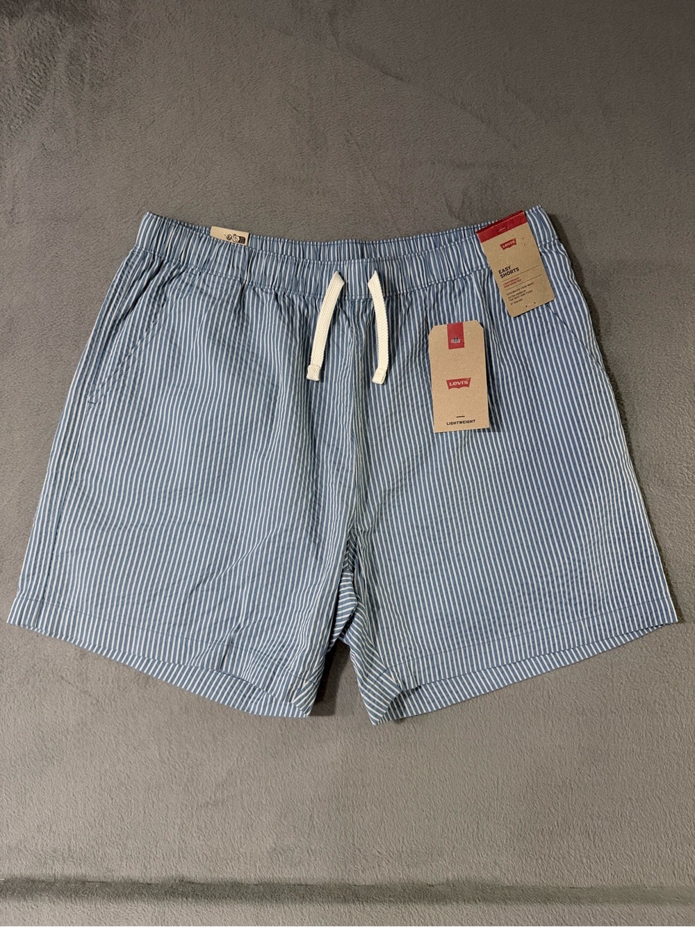 Levi's - Blue and White Pinstripe Drawstring Men's Easy Shorts